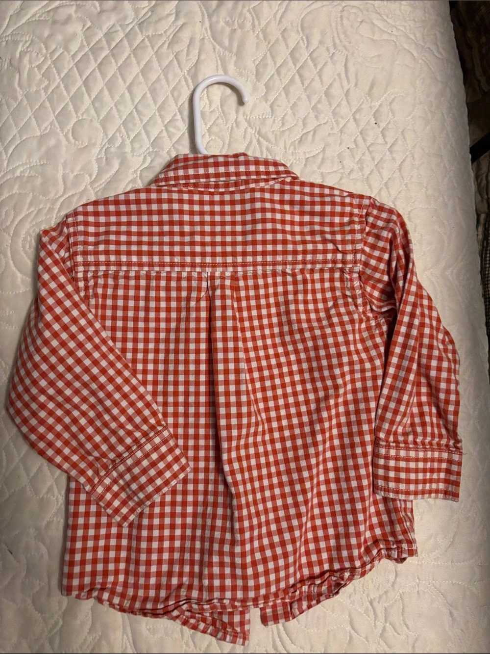 Toddler Orange Gingham Button-Up Shirt